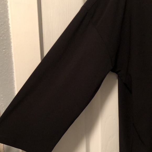 Nordstrom Leith Crepe Black Sheath Shift Dress - Picture 4 of 5